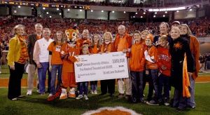 Ed and Jane Duckworth were honored at the game for their $500,000 gift to Clemson Athletics and Clemson Tennis.