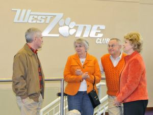 The Tiger basketball team, staff and fans gathered at the WestZone Club on Sunday evening for an NCAA Selection Show Viewing Party.