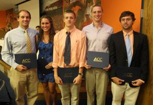 Chris Reinke, Tori Cervone, Chris Dart, Eric Bruck and Seth Broster - 2011 All-ACC Academic Team