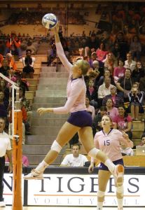 Alexa Rand pushes one over against Duke.