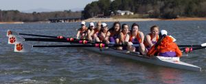 The Clemson rowing team took first place in all four races against Northeastern on Saturday morning on Lake Hartwell.