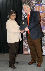Gloria Scott (Accepting on behalf of her son, Edward Scott) - Clemson Men's Basketball 100th Anniversary Luncheon