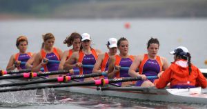 Novice 8+: (L-R) Coxswain Danielle Hayden, Lindsay Rivoir, Eden Kuhn, Elise McVey, Virginia Fritsche, Mary Ann Sims, Cristina Morcom, Alana de Klerk, Arianne Alexandrescu
