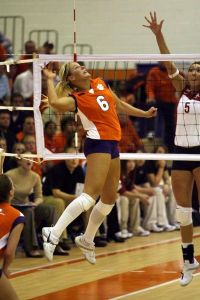 The Clemson volleyball team defeated Alabama 3-1 in the first round of the 2007 NCAA Volleyball Tournament at Jervey Gym.