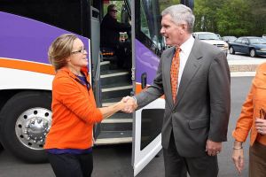 The 2009 ACC Champion Tiger rowing team returned to Clemson on Monday afternoon after winning its first-ever conference title on Monday morning in Oak Ridge, TN.