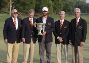 lucas glover trophy wells fargo championship 050811 photo credit tyler smith - ai wire