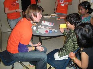 Members of the Solid Orange Squad volunteered at the Clemson Elementary International Festival on February 21.