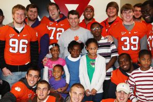 Members of the Clemson football team spent the morning of Monday, December 20 volunteering at Harvest Hope Food Bank in Greenville.