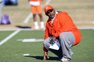 The Tigers practiced on the artificial surface at the Carolina Panthers practice facility on Tuesday afternoon.