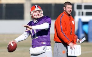 The Tigers practiced on the artificial surface at the Carolina Panthers practice facility on Tuesday afternoon.