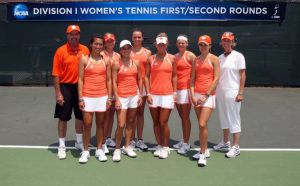 team photo pregame with NCAA banner