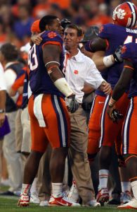 Da'Quan Bowers and Head Coach Dabo Swinney