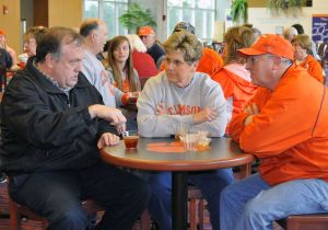 The Tiger basketball team, staff and fans gathered at the WestZone Club on Sunday evening for an NCAA Selection Show Viewing Party.