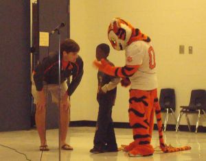 Members of the Solid Orange Squad visited Marshall Primary School on Monday, October 26.