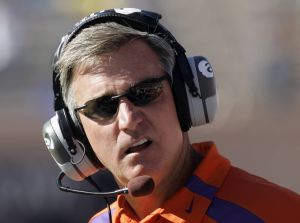 Tommy Bowden coaches his team against Duke during the second half. Clemson won 47-10. (AP Photo/Gerry Broome)