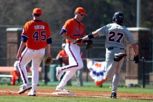 The Clemson baseball team opened the 2008 season Saturday, Feb 23 by sweeping Mercer in a doubleheader at Doug Kingsmore Stadium. The Tigers won the first game, 12-5, and the second one, 6-5. Photos courtesy Mark Crammer and The Orange & White.