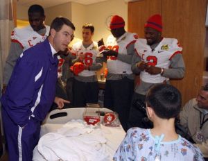 Members of the Clemson team and staff visited Levine Children's Hospital in Charlotte on Tuesday morning.