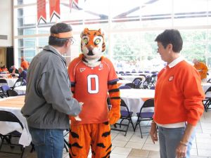Clemson letterwinners gather at the Letterwinners Room before every home football game.
