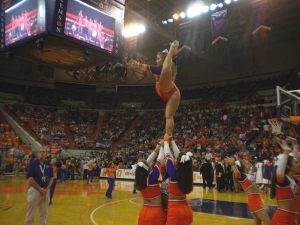 cheerleaders and rally cats during 2009-10 basketball season