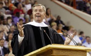 U.S. Senator Lindsey Graham received an honorary doctorate during the morning graduation ceremony.