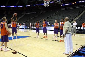 The Tigers held a short practice and press conference at the Sprint Center on Wednesday afternoon in Kansas City.