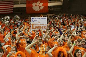 students cheer sign cameron may but crazy, but littlejohn is louder