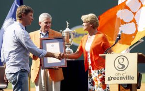 Clemson University honored 2009 US Open Champion, former Tiger Lucas Glover at a celebration at Fluor Field in Greenville, SC on Sunday, July 26.