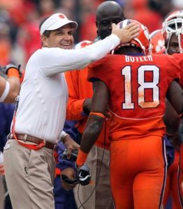 Defensive Coordinator Kevin Steele and Crezdon Butler