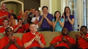 The Tigers gathered at Head Coach Brad Brownell's house on Sunday, March 13 to watch the NCAA Tournament Selection Show.