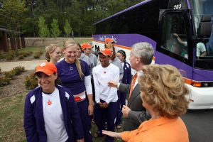 The 2009 ACC Champion Tiger rowing team returned to Clemson on Monday afternoon after winning its first-ever conference title on Monday morning in Oak Ridge, TN.
