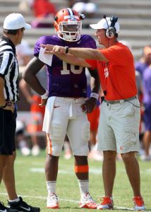 Tajh Boyd and Head Coach Dabo Swinney scrimmage 082011