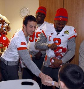 Members of the Clemson team and staff visited Levine Children's Hospital in Charlotte on Tuesday morning.