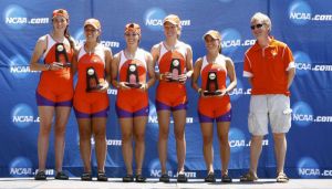 The Tigers' Varsity 4+ won the NCAA title on Sunday morning at the 2009 NCAA Rowing Championships in Cherry Hill, NJ, capturing Clemson's first-ever national title in rowing. Clemson finished 12th as a team at the national championships.