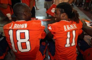 Jaron Brown and Bryce McNeal fan appreciation day 082111