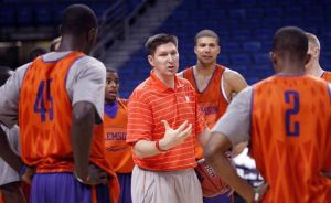 The Clemson men's basketball team participated in a press conference and open practice at the St. Pete Times Forum in Tampa, FL on Wednesday, March 16.