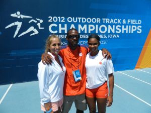 (L-R) Christy Gasparino, Assistant Coach Mario Wilson, April Sinkler