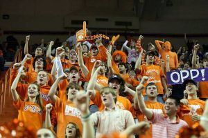 students fans cheer
