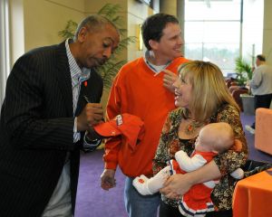 The Tiger basketball team, staff and fans gathered at the WestZone Club on Sunday evening for an NCAA Selection Show Viewing Party.