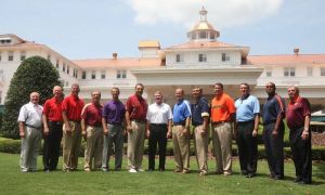 The 12 ACC Head Coaches at the 2011 ACC Football Kickoff on Monday in Pinehurst, NC.