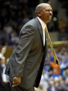 Clemson head coach Oliver Purnell yells at an official.
