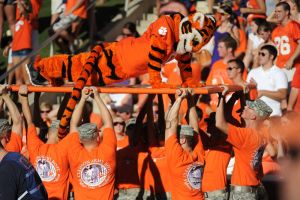 tiger mascot pushups