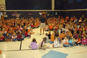 Members of the Solid Orange Squad visited Marshall Primary School on Monday, October 26.