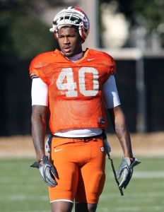 The Tigers practiced on the artificial surface at the Carolina Panthers practice facility on Tuesday afternoon.