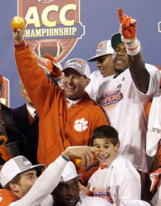 Head Coach Dabo Swinney and Andre Branch