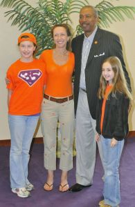 The Tiger basketball team, staff and fans gathered at the WestZone Club on Sunday evening for an NCAA Selection Show Viewing Party.