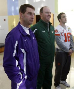 Members of the Clemson team and staff visited Levine Children's Hospital in Charlotte on Tuesday morning.