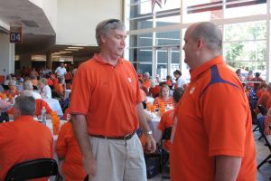 Clemson letterwinners gather at the Letterwinners Room before every home football game.