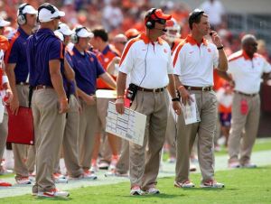 Offensive Coordinator Chad Morris and Head Coach Dabo Swinney