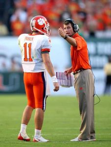 Head Coach Dabo Swinney and Kyle Parker