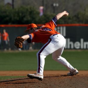 The Clemson baseball team opened the 2008 season Saturday, Feb 23 by sweeping Mercer in a doubleheader at Doug Kingsmore Stadium. The Tigers won the first game, 12-5, and the second one, 6-5. Photos courtesy Mark Crammer and The Orange & White.